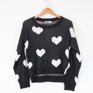 NWOT Black & Pink Heart Sweater